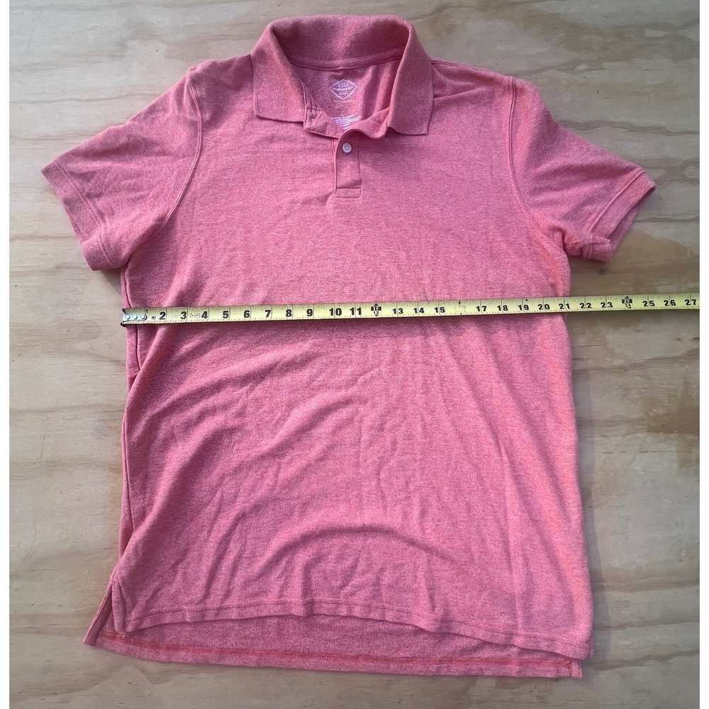 St Johns Bay Mens Performance Polo Shirt Large Coral Pink Heather Short Sleeve